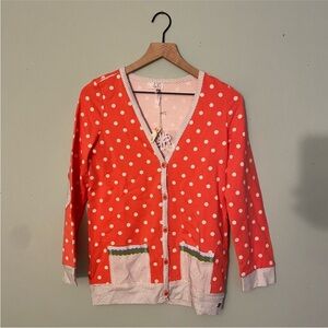 New Matilda Jane 435 button down coral polka dot cardigan hang time